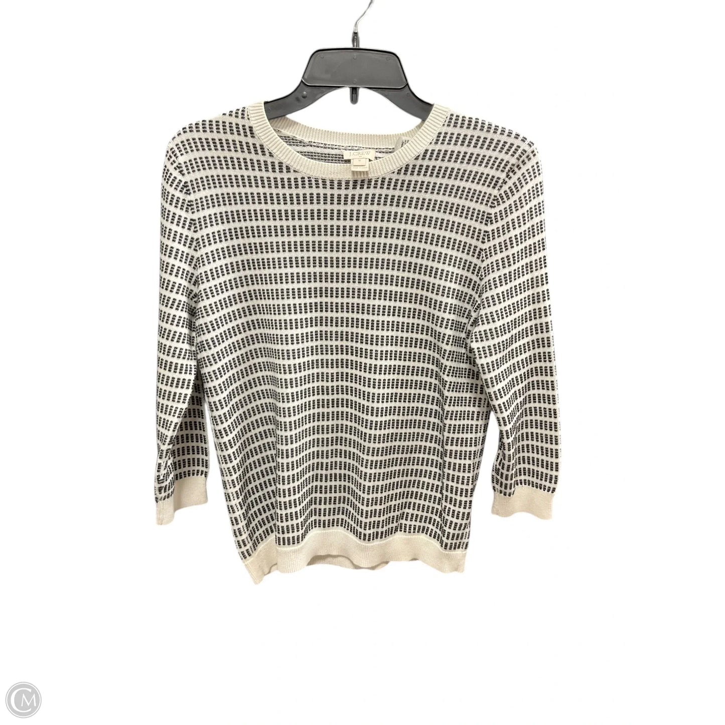 Top 3/4 Sleeve By J. Crew In Black & Tan, Size: M