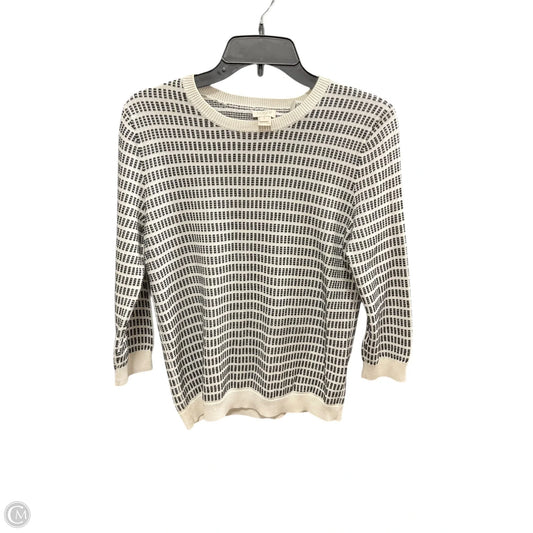 Top 3/4 Sleeve By J. Crew In Black & Tan, Size: M