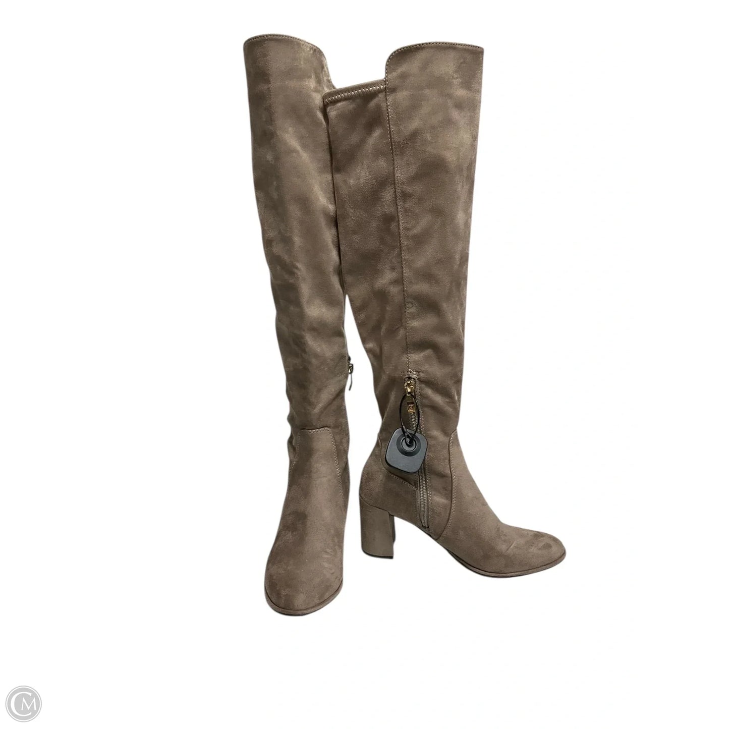 Boots Knee Heels By Liz Claiborne In Tan, Size: 7