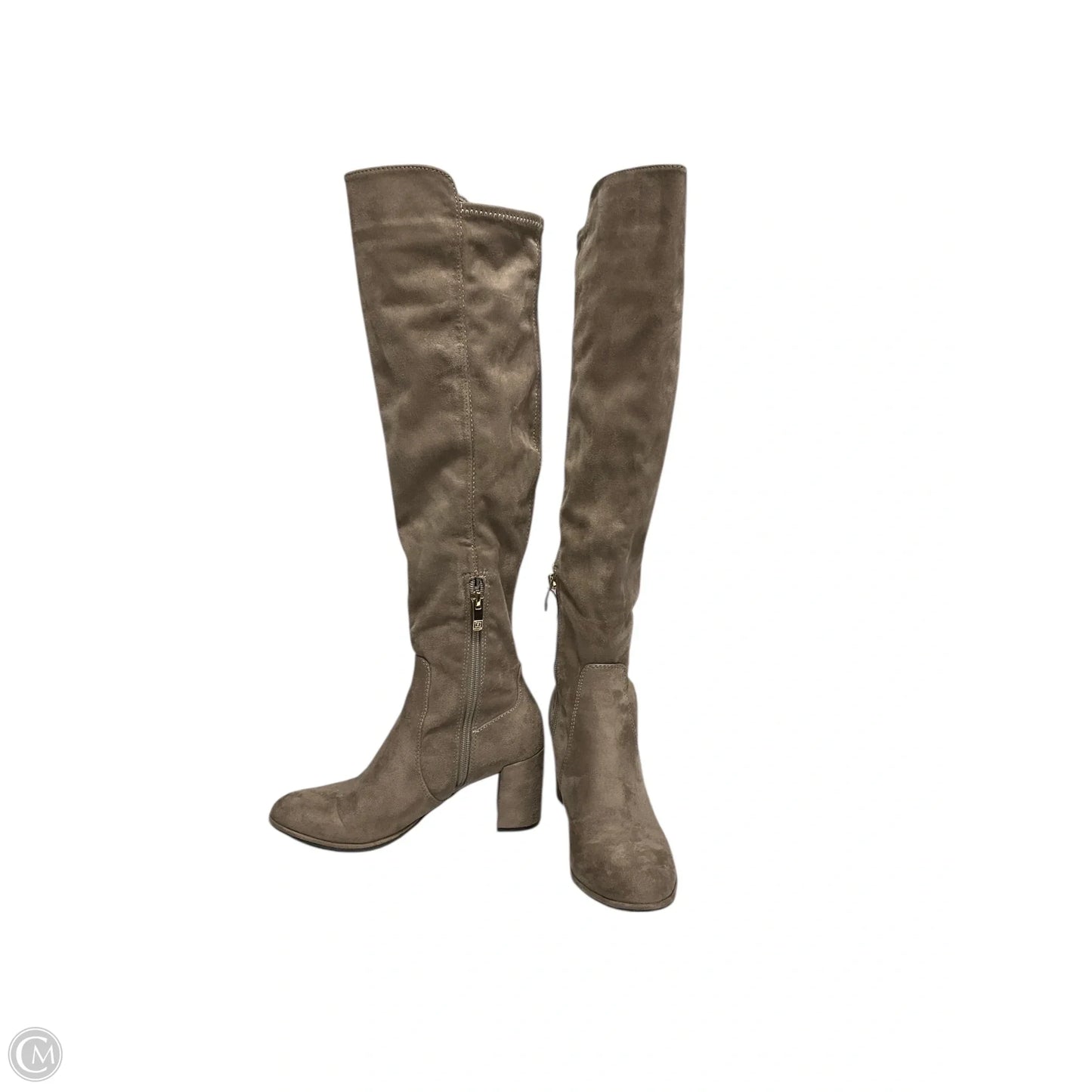 Boots Knee Heels By Liz Claiborne In Tan, Size: 7