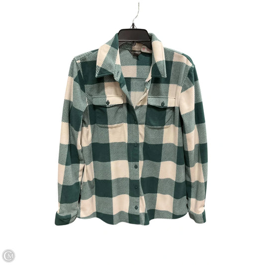 Jacket Shirt By Eddie Bauer In Green, Size: M