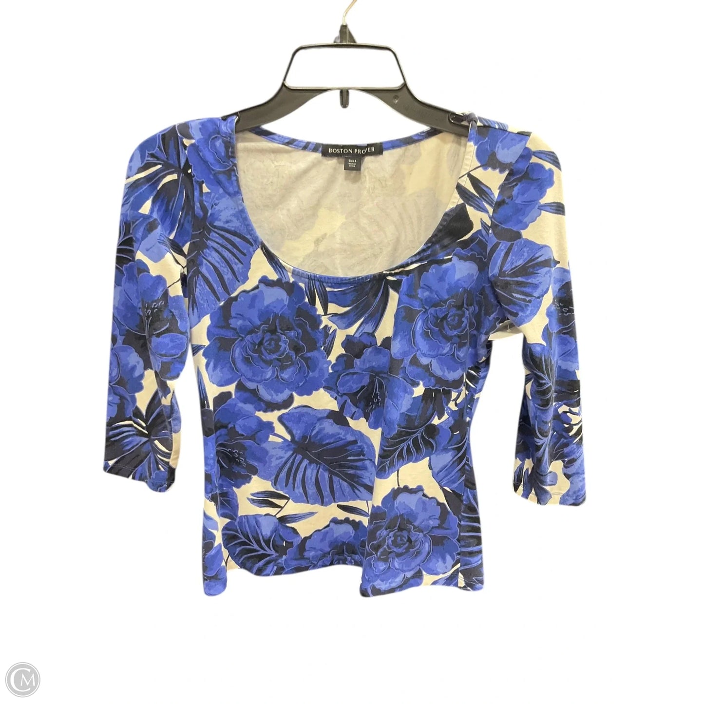 Top 3/4 Sleeve By Boston Proper In Floral Print, Size: S