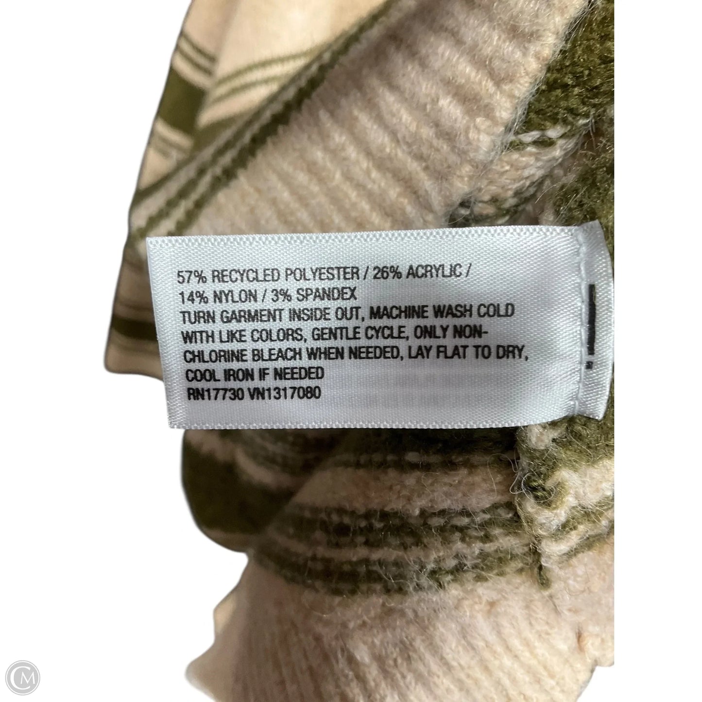 Sweater Cardigan By Knox Rose In Green & Tan, Size: M