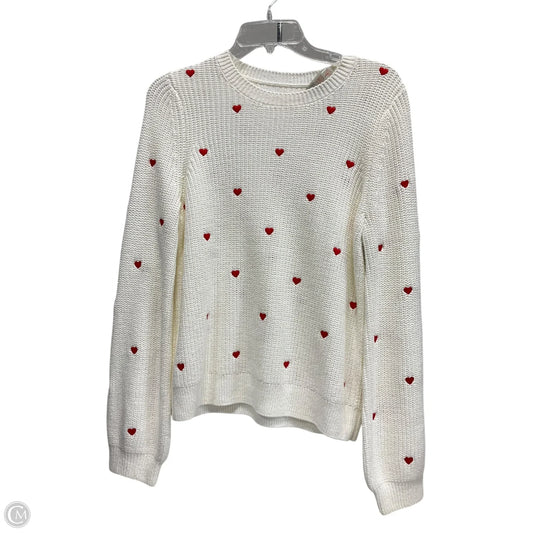 Sweater By Lucky Brand In Red & White, Size: M