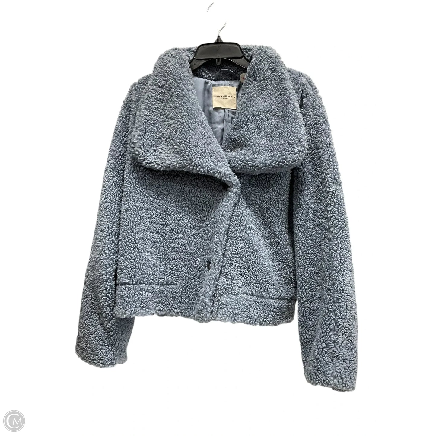 Coat Faux Fur & Sherpa By Lucky Brand In Blue, Size: M