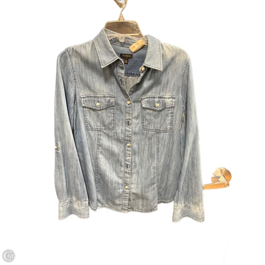 Blouse Long Sleeve By Talbots In Blue Denim, Size: 10