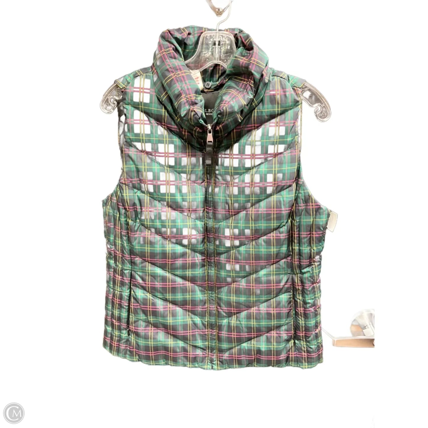 Vest Puffer & Quilted By Talbots In Blue & Green, Size: Lp