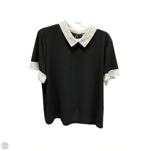 Top Short Sleeve Designer By Karl Lagerfeld In Black & White, Size: Xl