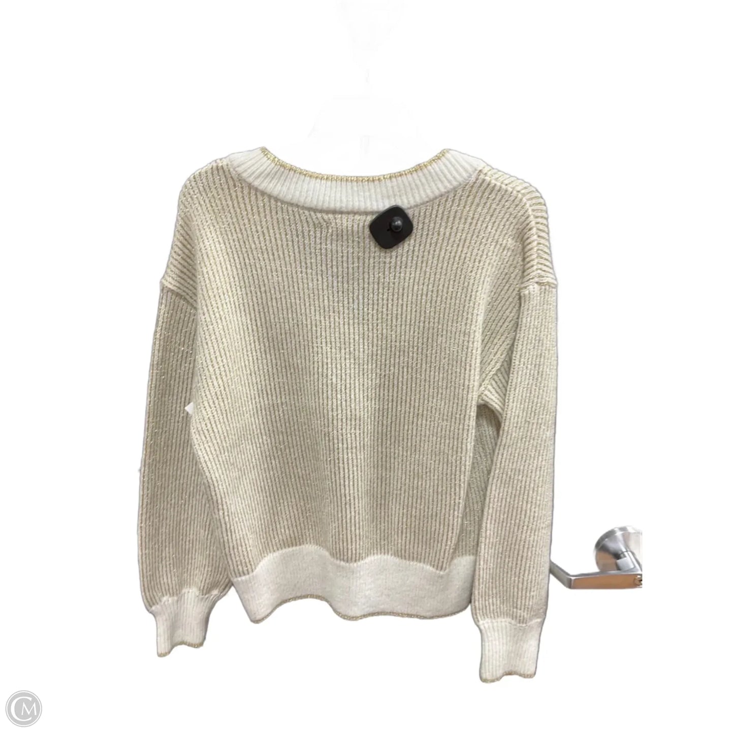 Sweater By Nine West In Gold & White, Size: S