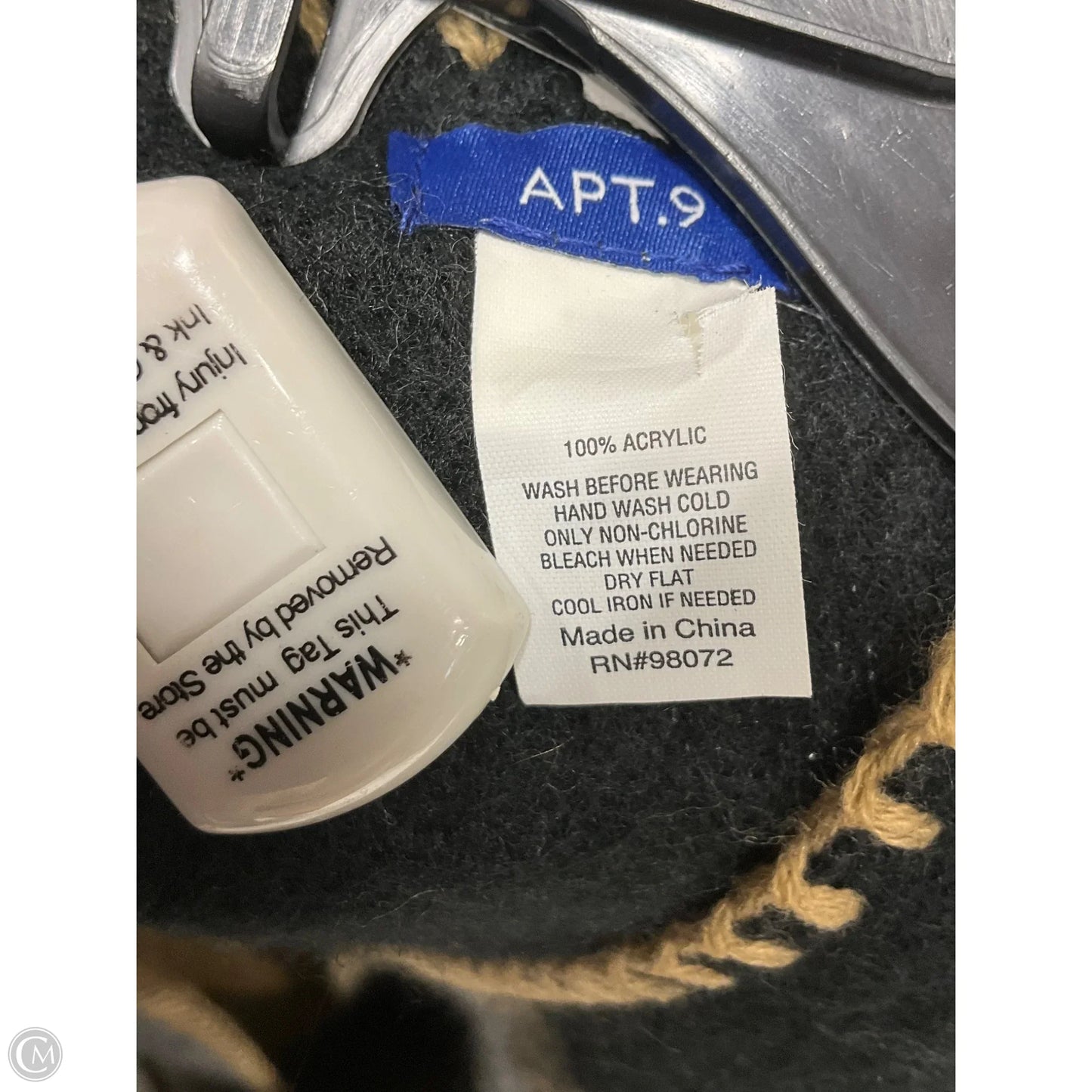 Shawl By Apt 9 In Black & Tan, Size: Osfm