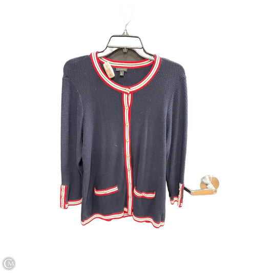 Cardigan By Talbots In Blue Red & White, Size: M