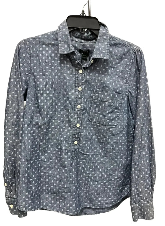 Top Long Sleeve By J. Crew In Blue & White, Size: S