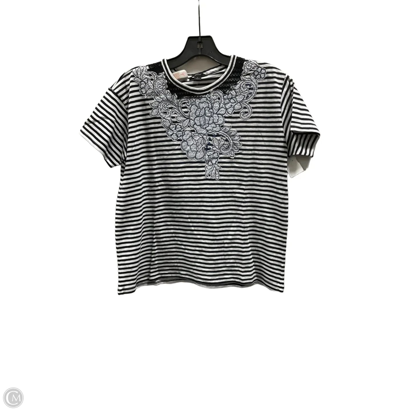 Top Short Sleeve By J. Crew In Blue & White, Size: S