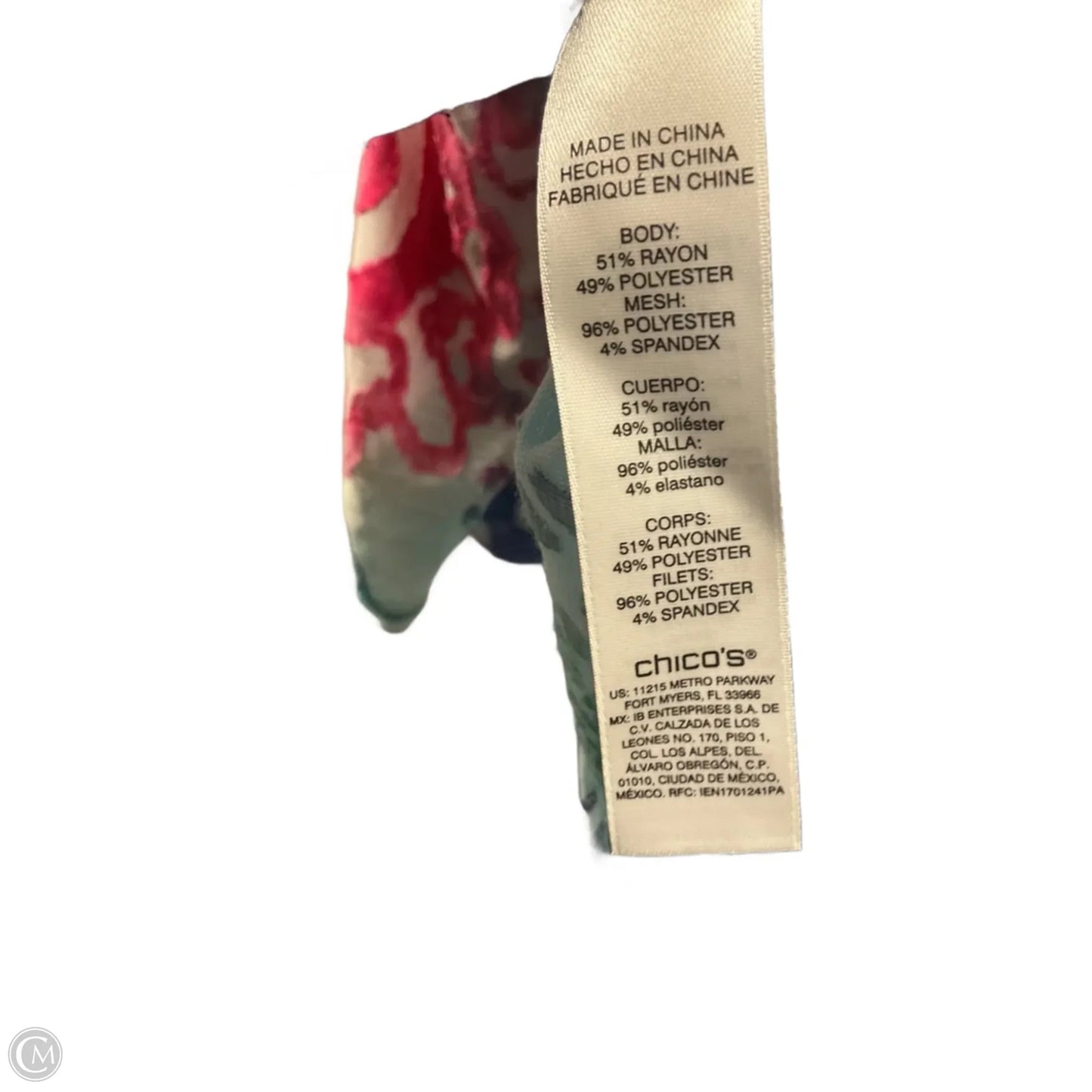 Jacket Other By Chicos In Blue & Pink, Size: L