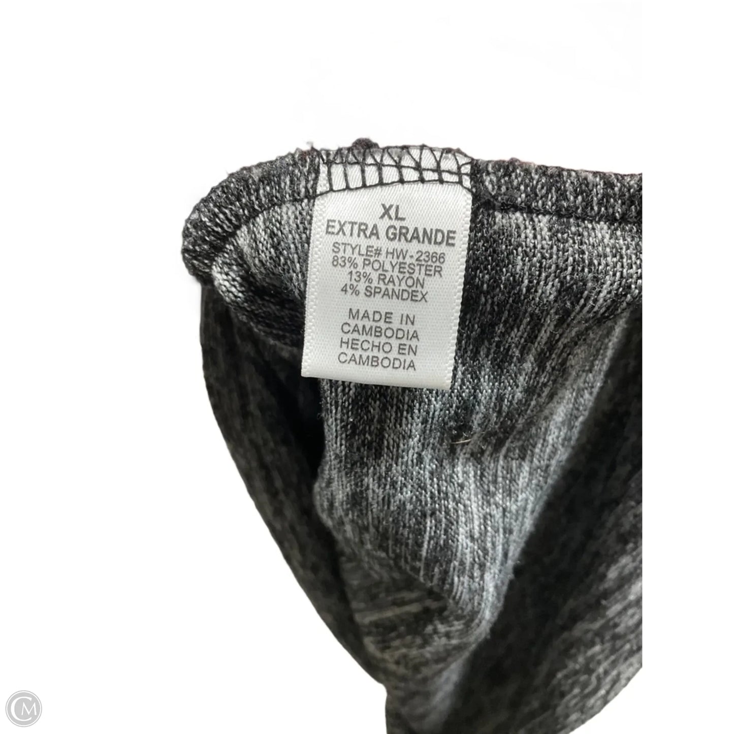 Top Short Sleeve Basic By Zenana Outfitters In Grey, Size: Xl