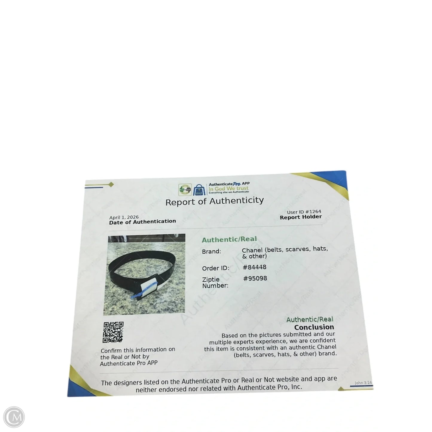 Belt Luxury Designer By Chanel