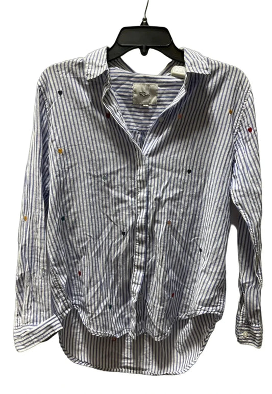 Blouse Long Sleeve By Rails In Striped Pattern, Size: S