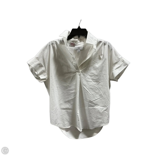 Blouse Short Sleeve By Magaschoni In White, Size: Sp