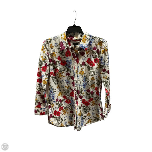 Blouse Long Sleeve By Talbots In Floral Print, Size: M
