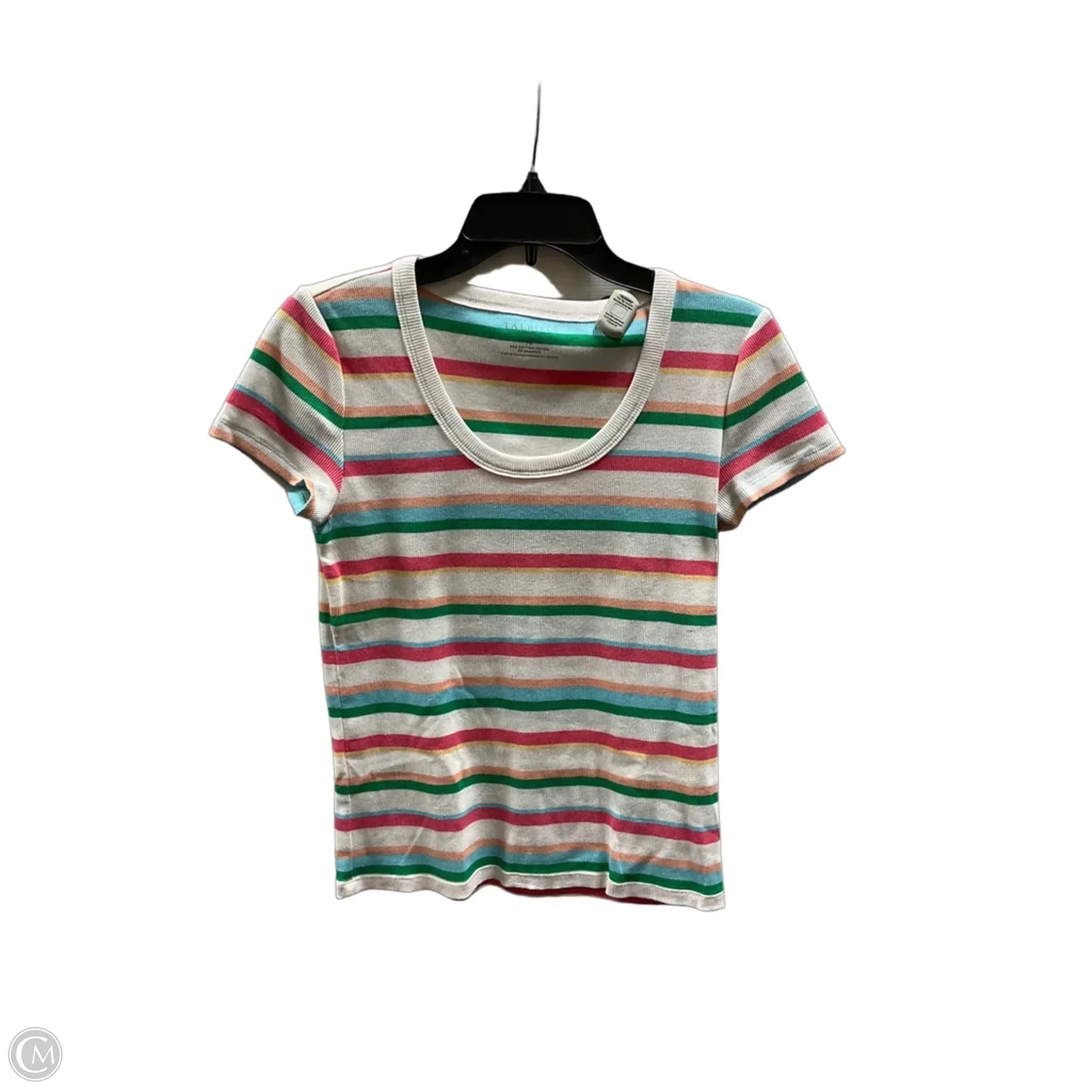 Top Short Sleeve Basic By Talbots In Striped Pattern, Size: Mp