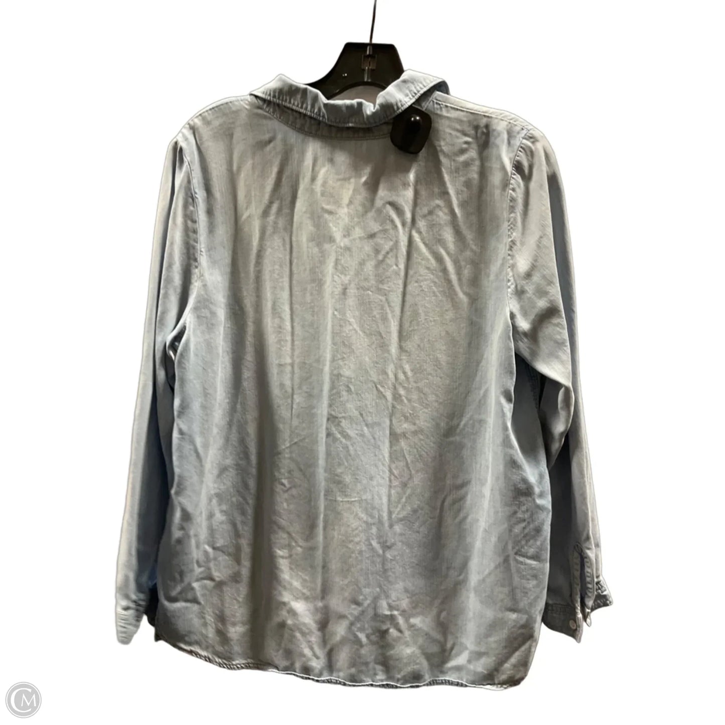 Blouse Long Sleeve By Clothes Mentor In Blue Denim, Size: S