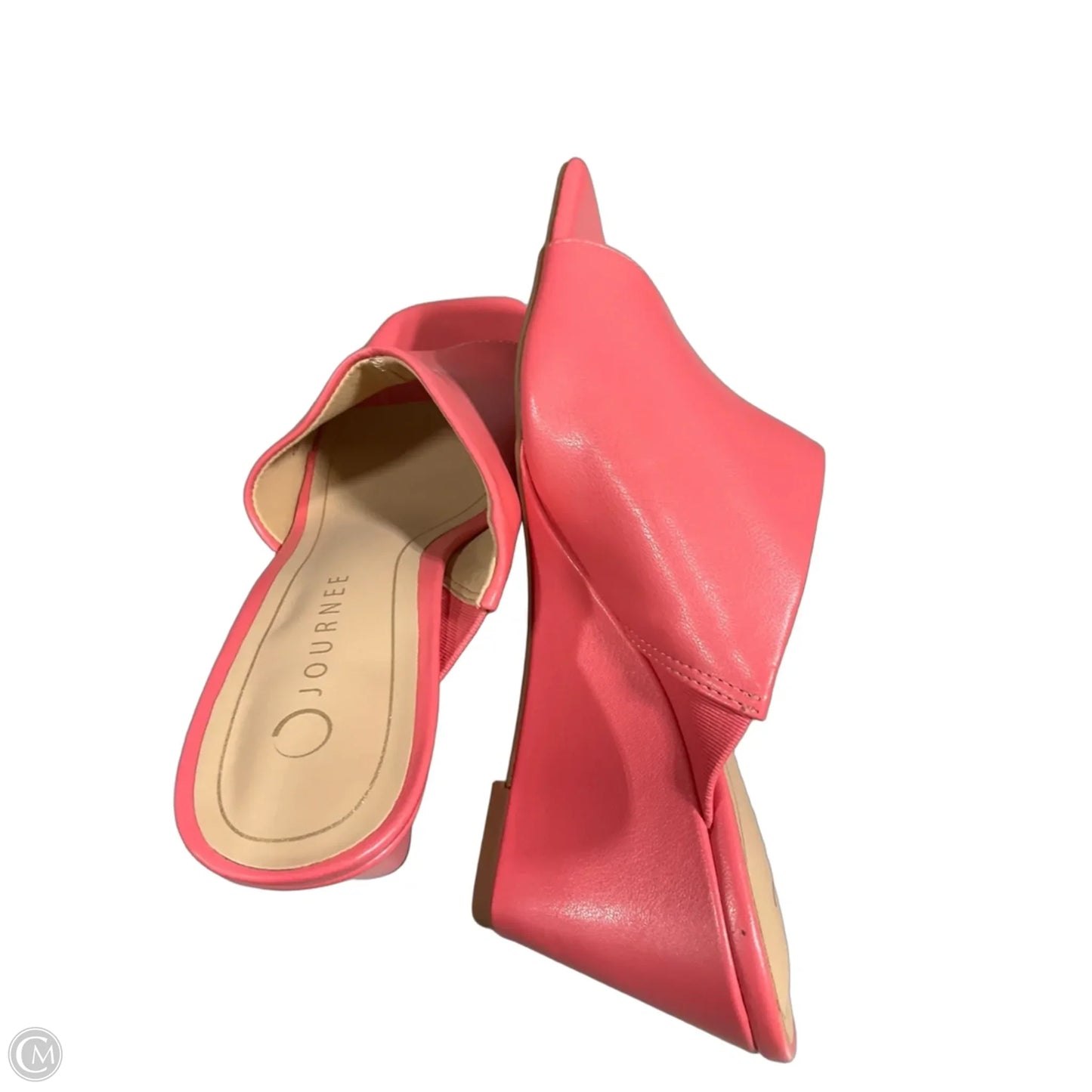 Sandals Heels Wedge By Journee In Pink, Size: 10