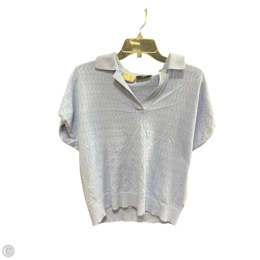 Sweater Short Sleeve By Tahari By Arthur Levine In Blue, Size: L