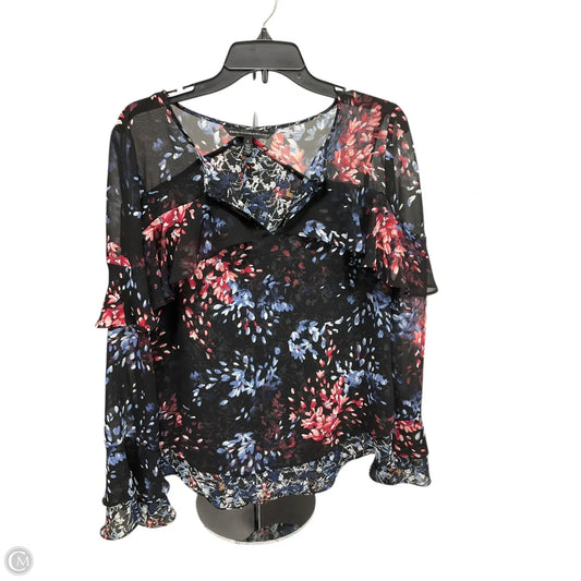 Top Long Sleeve By White House Black Market In Black & Blue, Size: 6