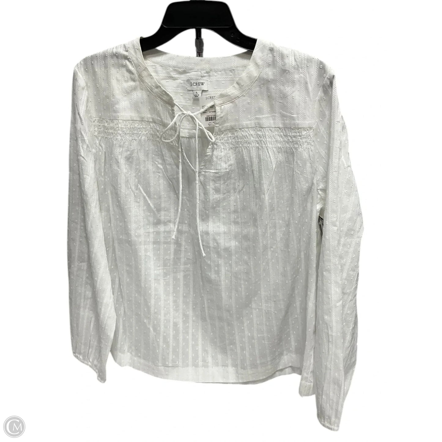 Top Long Sleeve By J. Crew In White, Size: L