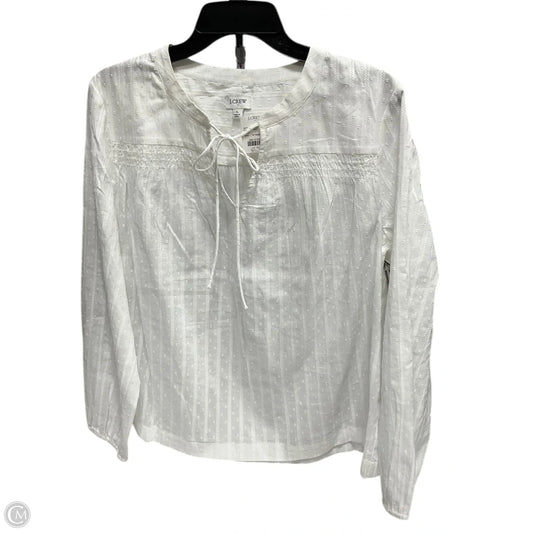 Top Long Sleeve By J. Crew In White, Size: L
