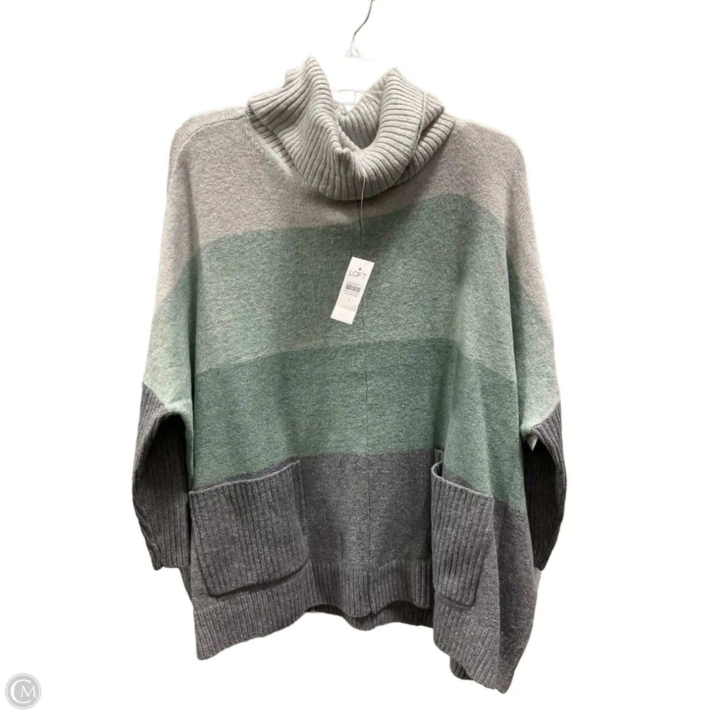 Top Long Sleeve By Loft In Grey, Size: S