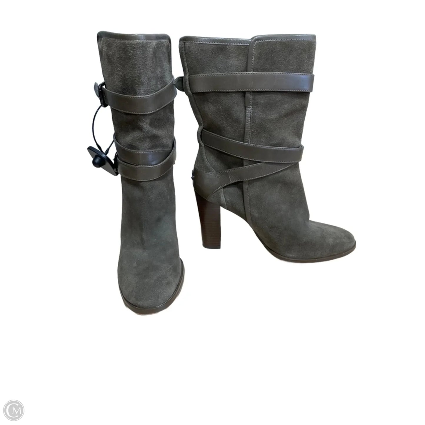 Boots Designer By Coach In Taupe, Size: 7.5