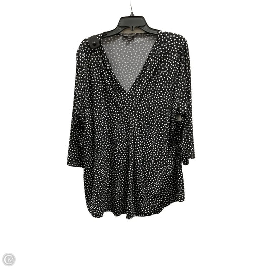 Top 3/4 Sleeve By Lane Bryant In Black, Size: 1x