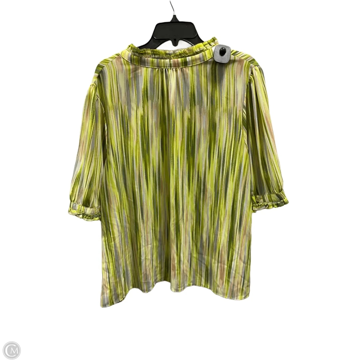 Top Short Sleeve By Calvin Klein In Green, Size: 2x