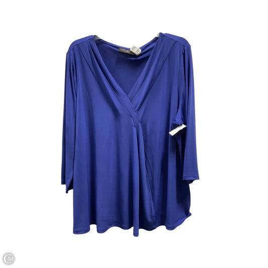 Top 3/4 Sleeve By Lane Bryant In Blue, Size: 1x