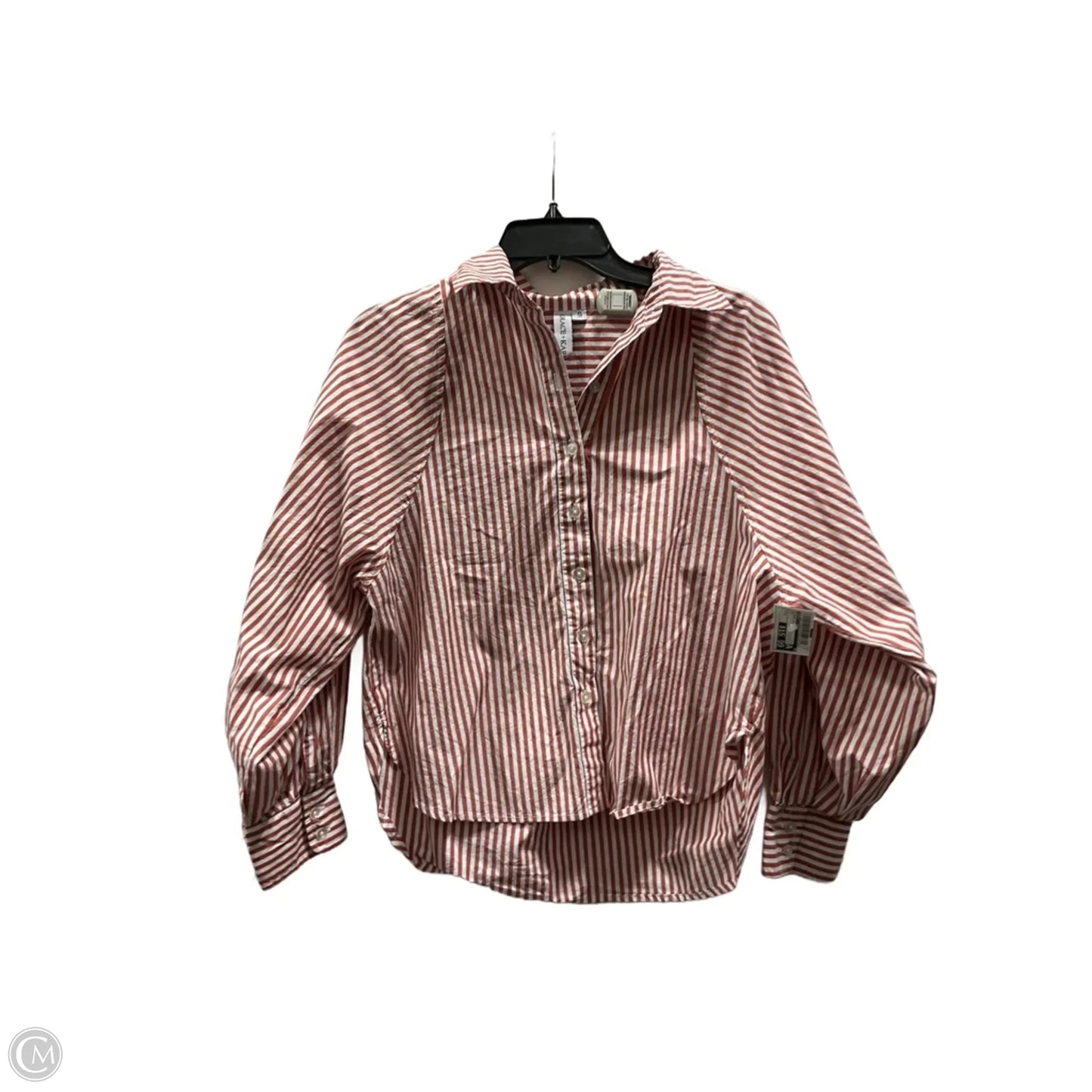 Blouse Long Sleeve By Grace + Karma In Red, Size: S