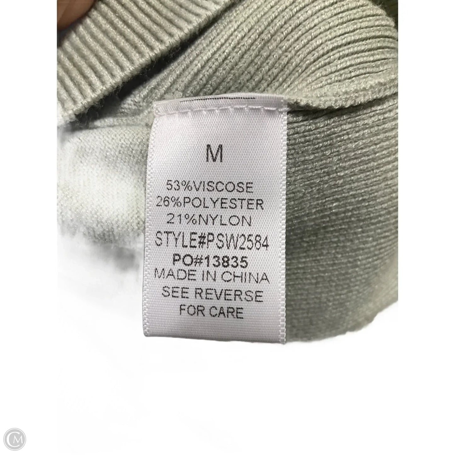 Top Long Sleeve By Polagram In Green, Size: M