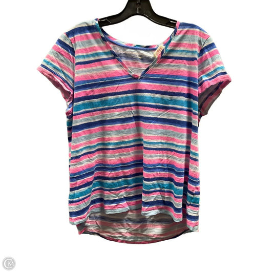 Top Short Sleeve Designer By Lilly Pulitzer In Blue, Size: Xl
