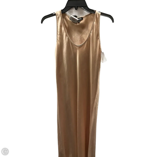 Dress Casual Maxi By Express In Gold, Size: Xs