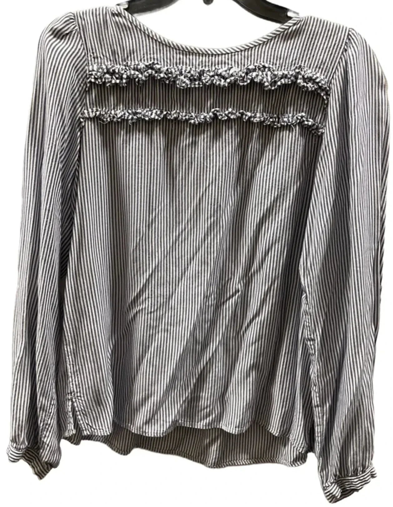 Top Long Sleeve By Loft In Striped Pattern, Size: S