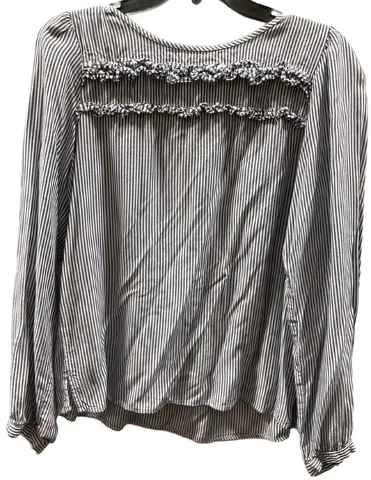 Top Long Sleeve By Loft In Striped Pattern, Size: S