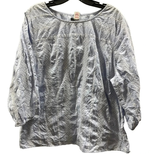 Top Long Sleeve By Talbots In Blue, Size: 2x