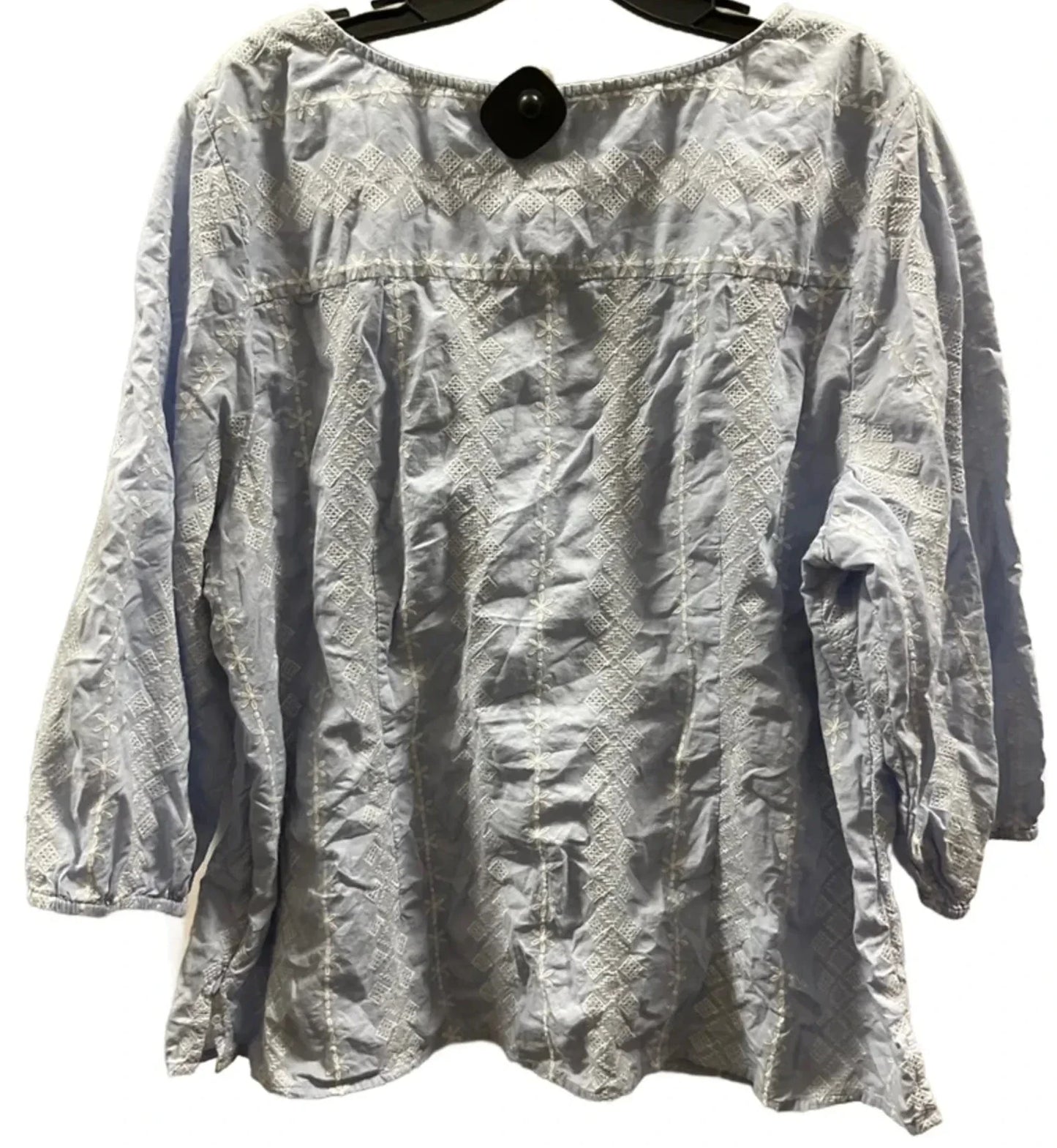 Top Long Sleeve By Talbots In Blue, Size: 2x