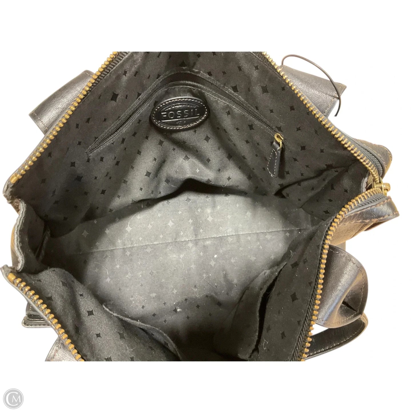 Handbag Leather By Fossil, Size: Large