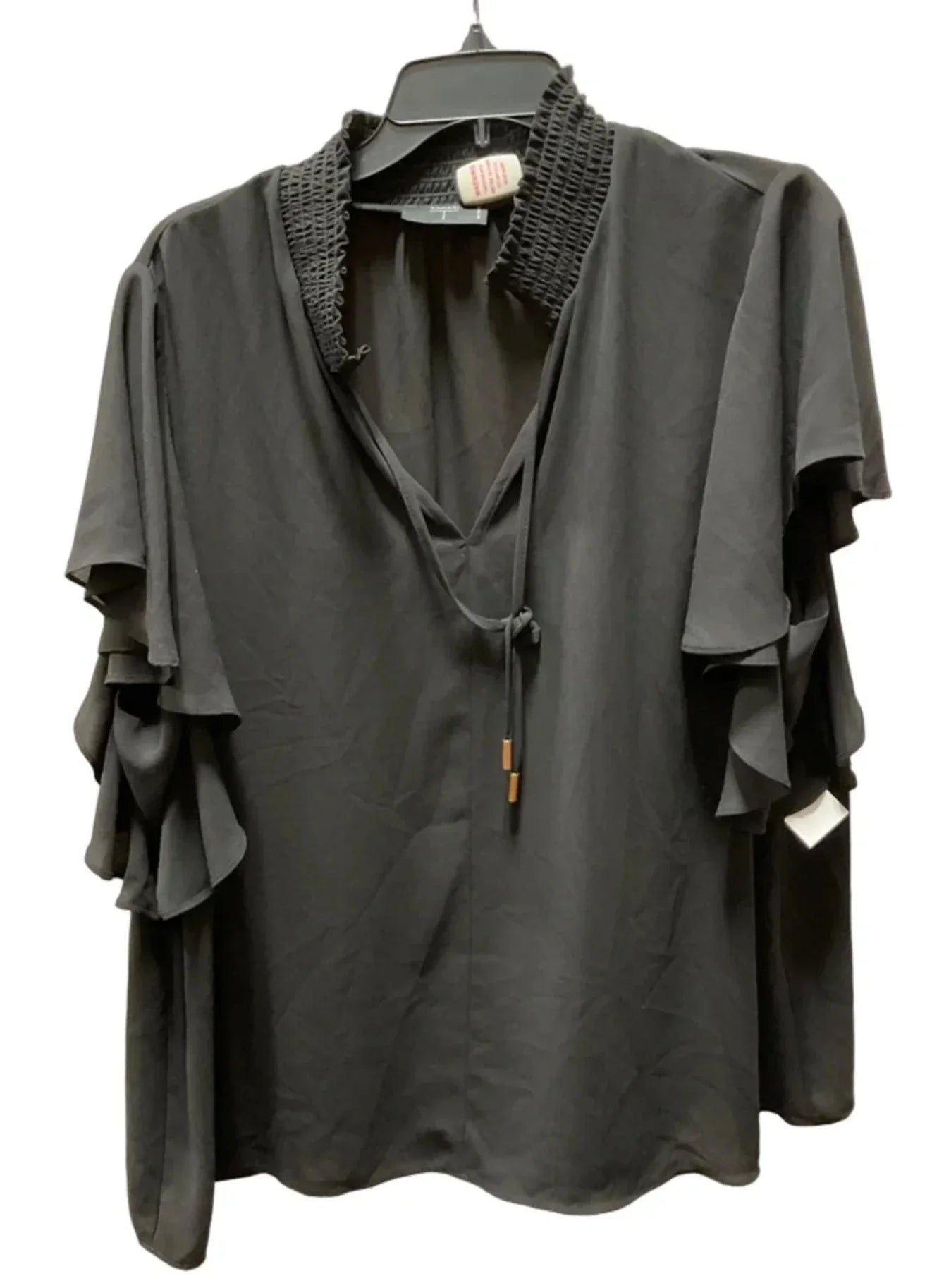 Top Short Sleeve By Tahari In Black, Size: 2x