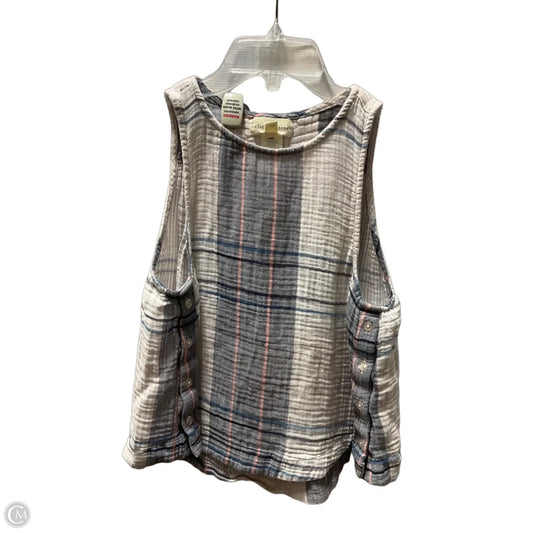 Top Sleeveless By Cloth & Stone In Plaid Pattern, Size: Xs