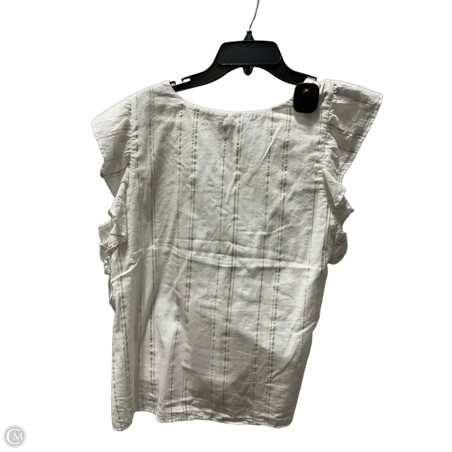 Top Short Sleeve By Ann Taylor In White, Size: L