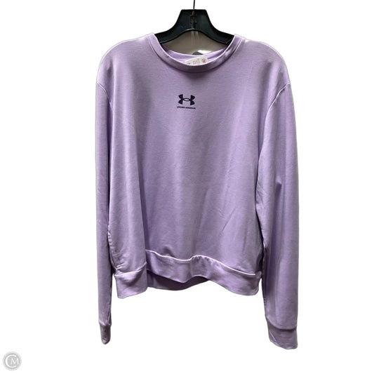 Athletic Top Long Sleeve Crewneck By Under Armour In Purple, Size: Xl