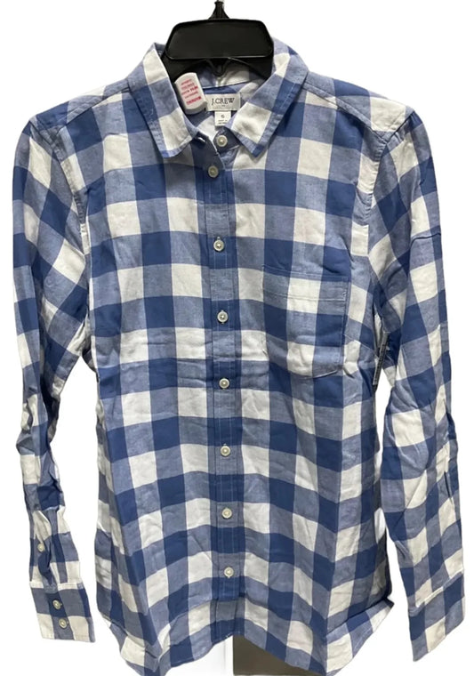 Top Long Sleeve By J. Crew In Plaid Pattern, Size: S