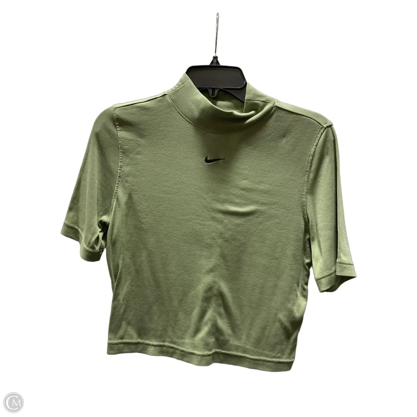 Athletic Top Short Sleeve By Nike In Green, Size: M